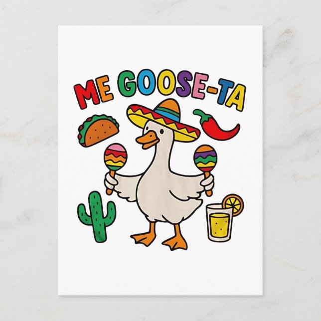 Postal Festiva Me Goose-Ta Funny Caballo Español Mexicano (Anverso)