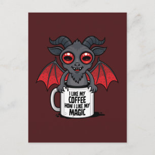 Postal Festiva Me Gusta Mi Café Como Me Gusta Mi Magia