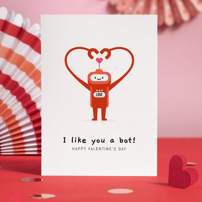 Postal Festiva Me Gusta Un Bot Feliz Día de San Valentín (Subido por el creador)