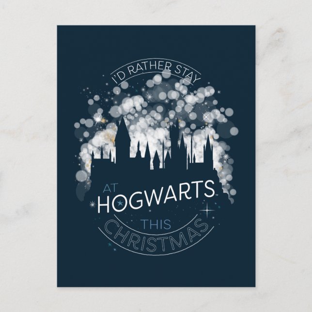 Postal Festiva Me quedaría en las luces mágicas de HOGWARTS™ Art (Anverso)