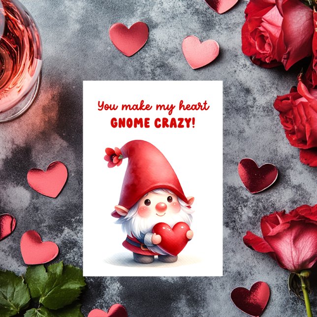 Postal Festiva Me vuelves loco el Gnome del corazón (Subido por el creador)