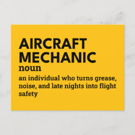 Postal Festiva Mecánico de aeronaves - Definición con humor