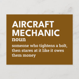 Postal Festiva Mecánico de Aeronaves - Definición de Humor de Avi