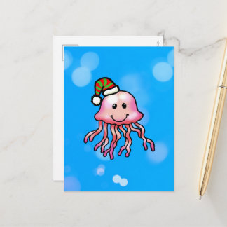 Postal Festiva Medusa de Dibujos Animados Festiva y Adorable