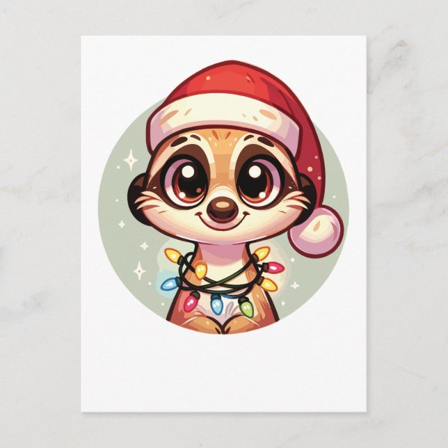 Postal Festiva Meerkat Merry Christmas Winter Animals Meerkats (Anverso)