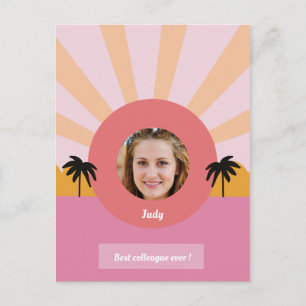 Postal Festiva Mejor amigo colega siempre colorido y moderno palm