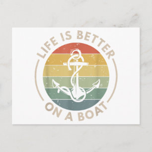 Postal Festiva Mejor es navegar en barco en barco