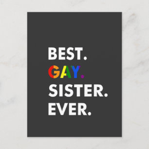 Postal Festiva Mejor Hermana Gay Cada Vez Graciosa Regalo del Org