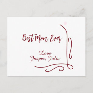 Postal Festiva Mejor mamá siempre amor rojo español frontera eleg