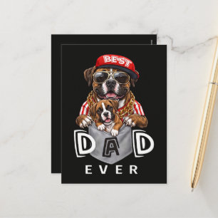 Postal Festiva Mejor Papá Boxer de Todos los Tiempos