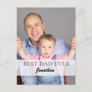 Postal Festiva Mejor Papá del Mundo Nombre Cita Diseño Familia