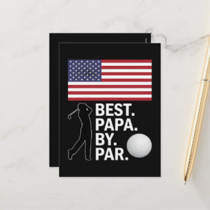 Postal Festiva Mejor Papá Por Par Golfing Papá Día del Padre Golf