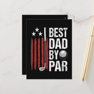 Postal Festiva Mejor Papá Por Par Humor de Golf