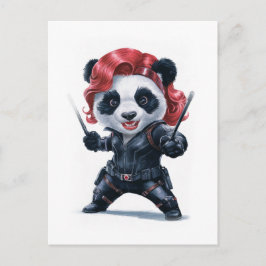 Postal Festiva Mejor personaje de panda femenino de acción en una