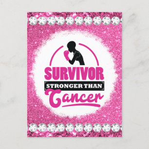 Postal Festiva Melanin mujer guerrera del cáncer de mama sobreviv