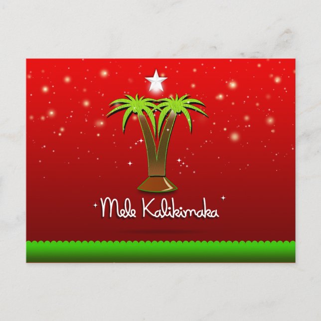 Postal Festiva Mele Kalikimaka Palm Tree for Xmas (Anverso)