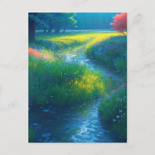 Postal Festiva Melodía pacífica de una corriente (Anverso)