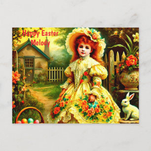 POSTAL FESTIVA MELODY ~ FELIZ BUNNY GREETING DE ORIENTE DE ORIENT