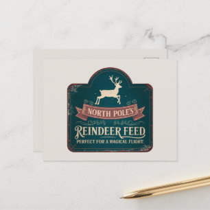 Postal Festiva Mensaje de agregación de alimento para renos del P