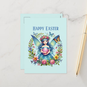 Postal Festiva Mensaje de agregación de cutis Happy Easter Fairy