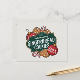 Postal Festiva Mensaje de galletas Gingerbread aprobadas por Sant