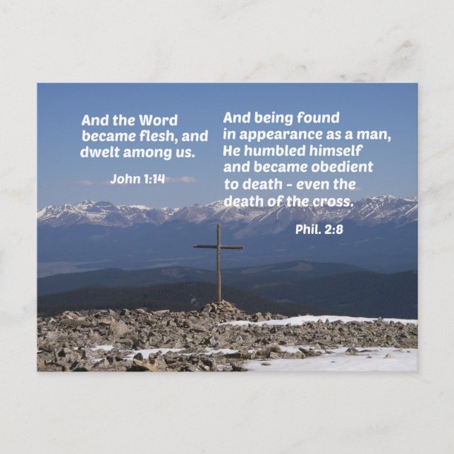 Postal Festiva Mensaje de la cuna a la cruz (Anverso)