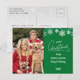Postal Festiva Mensaje de Mascotas de fotografía de la familia Na