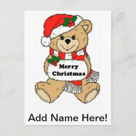 Postal Festiva Mensaje de Oso Teddy para navidades