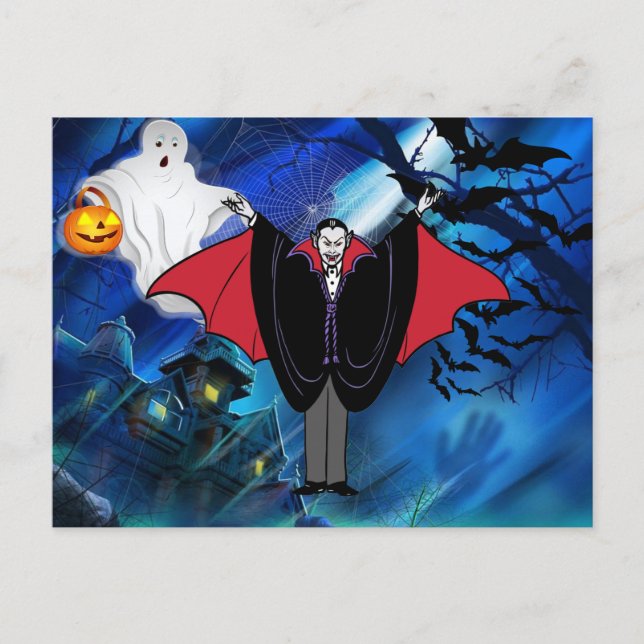 Postal Festiva Mensaje de Personalizado de Drácula para Niños de  (Anverso)