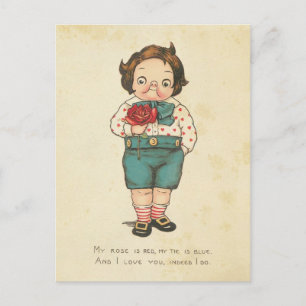 Postal Festiva Mensaje divertido del amor del muchacho del el día