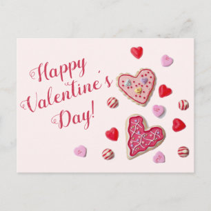 Postal Festiva Mensaje Personalizado de Candy Hearts para Valenti