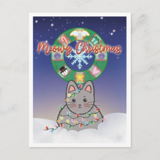 Postal Festiva Meowy Christmas Holiday Cat Postcard