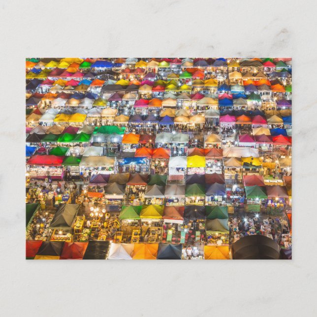 Postal Festiva Mercado de alimentos callejeros Rod Fai Bangkok Ta (Anverso)