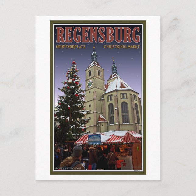 Postal Festiva Mercado de Navidades de la Neupfarrplatz de Regens (Anverso)