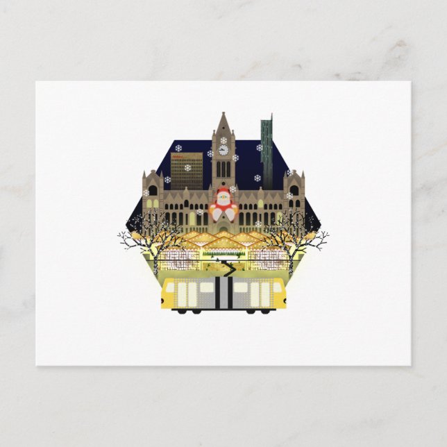 Postal Festiva Mercados de Navidades de Manchester (Anverso)