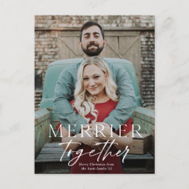 Postal Festiva Merrier together full bleed photo Merry Christmas