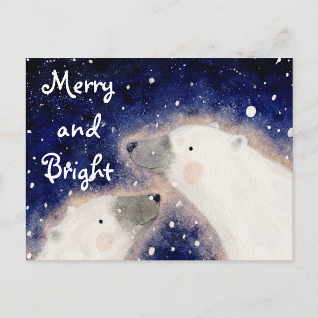 Postal Festiva Merry and Bright Polar Bear (Anverso)
