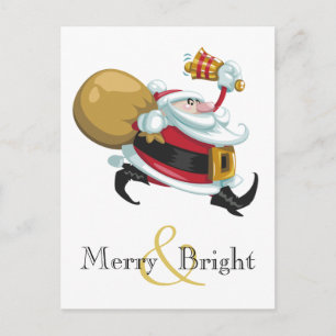 Postal Festiva Merry and Bright Santa