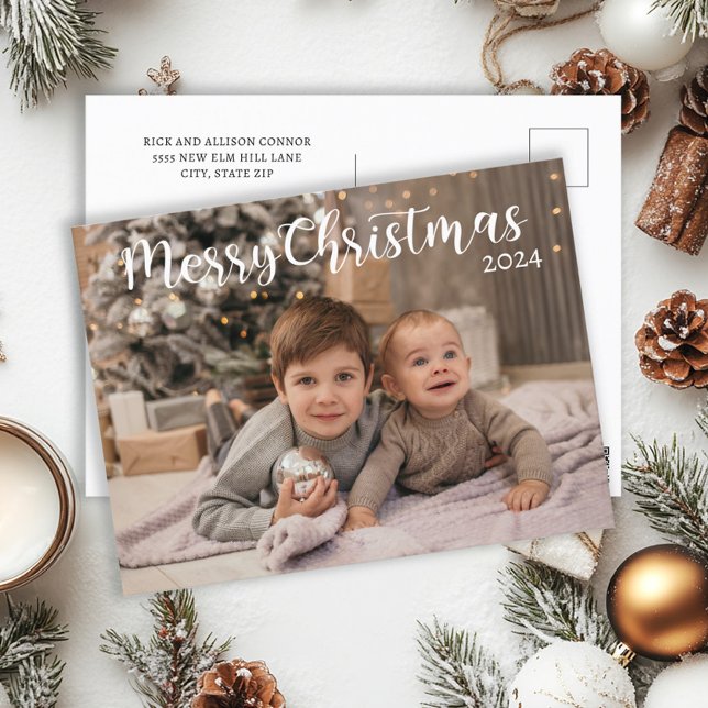 Postal Festiva Merry Christmas 2024 ("Merry Christmas" photo greeting postcard)