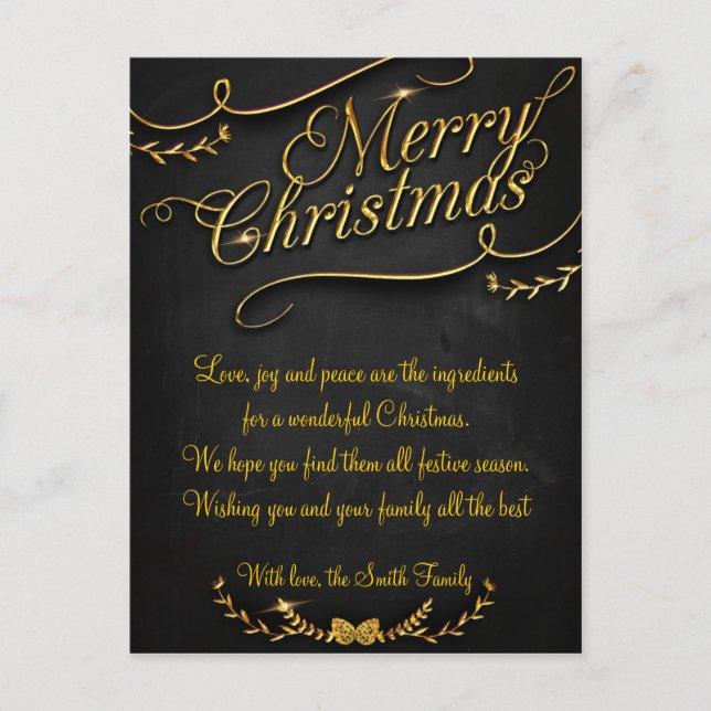 Postal Festiva Merry Christmas and Happy New Year (Anverso)