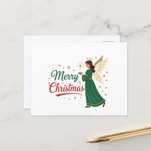 Postal Festiva Merry Christmas Angel