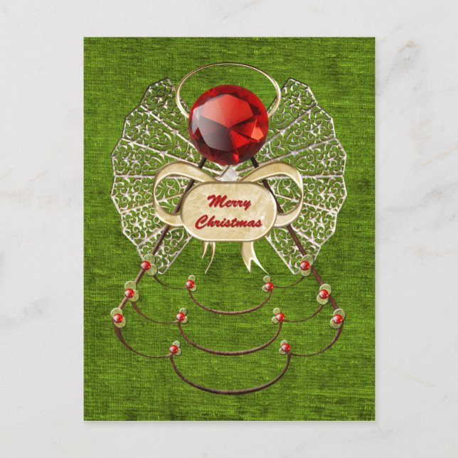 Postal Festiva Merry Christmas Angel Postcard (Anverso)