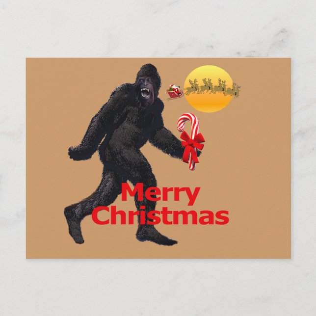 Postal Festiva Merry Christmas Bigfoot (Anverso)