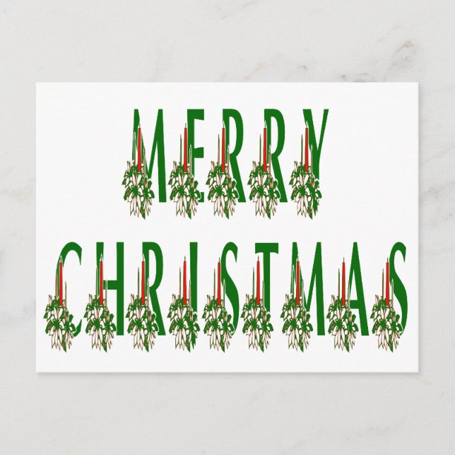 Postal Festiva Merry Christmas Candle Font (Anverso)