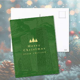 Postal Festiva Merry Christmas Chicago Holiday Post Card Card