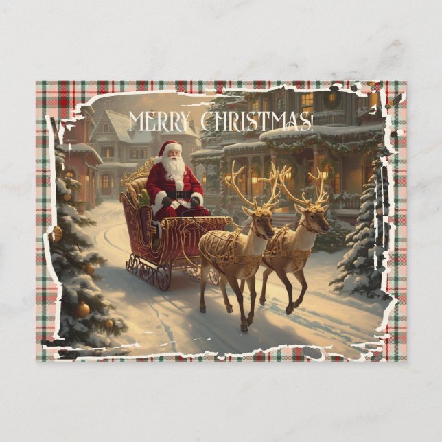 Postal Festiva Merry Christmas Classic Retro Festive Christmas (Anverso)