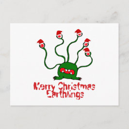 Postal Festiva Merry Christmas Earthlings