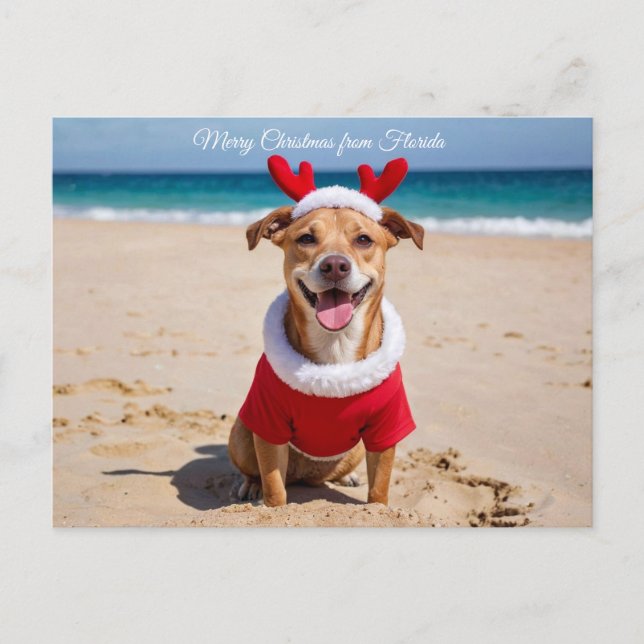 Postal Festiva Merry Christmas from Florida Beach (Anverso)