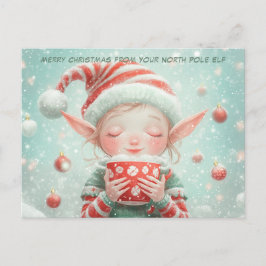 Postal Festiva Merry Christmas from Your North Pole Elf | Cute