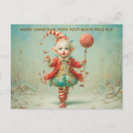 Postal Festiva Merry Christmas from Your North Pole Elf | Cute